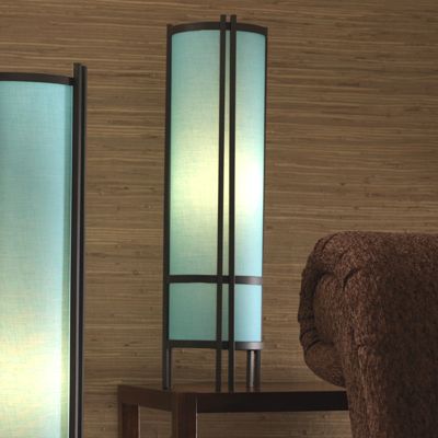 Turquoise Column Table Lamp