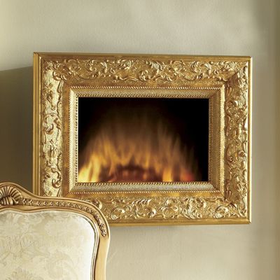 Wall Fireplace Gilded Frame