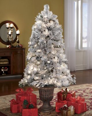 Tree White Flocked