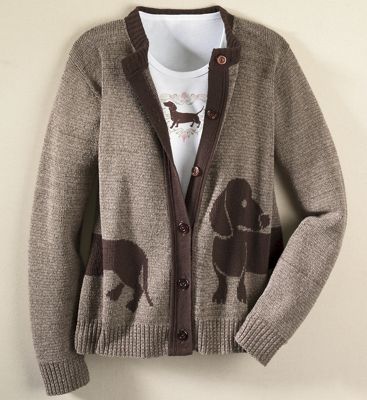 Wiener Dog Cardigan And Tee