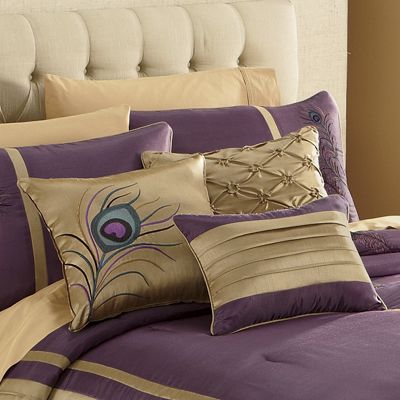 Peacock Plumes Decorative Pillows 3 Piece Set