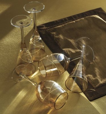 8 Piece Gold Rimmed Lustre Stemware