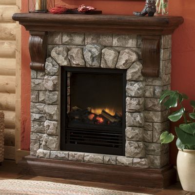 Faux Stone Electric Fireplace