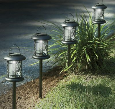4 Piece Solar Pathway Lantern Set
