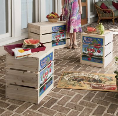 Cherry Orchard Crate Bench And Stools