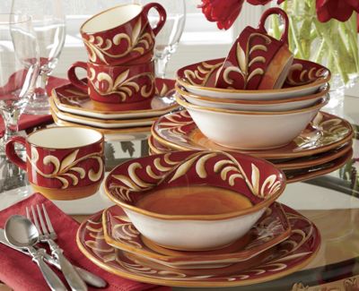 Vine Rim Dinnerware, 16-Piece Set