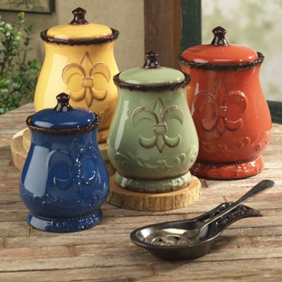 Fleur De Lis Canisters 4 Piece Set