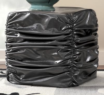 Metallic Scrunch Ottoman