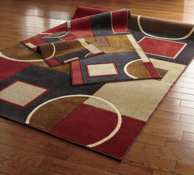 Olio Carved Geometric Rugs 3 Piece Set