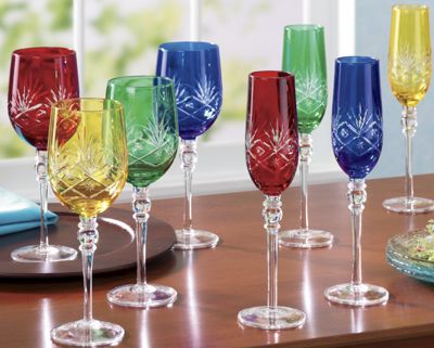 4 Piece Etched Glassware Sets