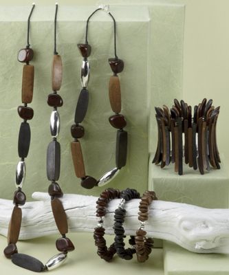 Faux Wood Necklaces and Bracelets