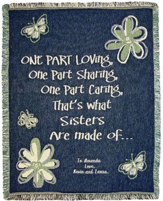 Throw Sisters Blue Personalized