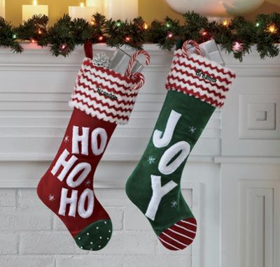 Stockings Personalized Joy Or Ho Ho Ho