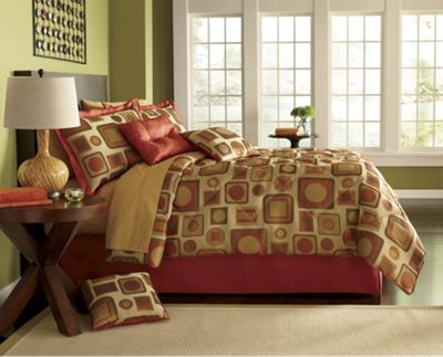 Sutton Square Comforter Set and Window Treatments