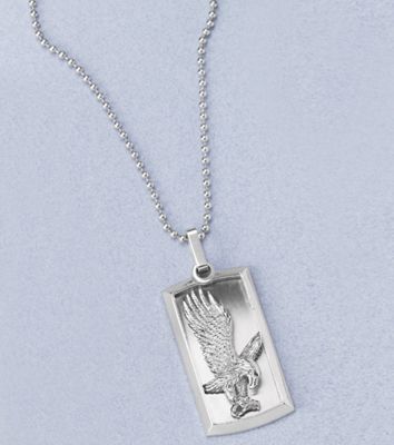 Dog Tag Pendant Stainless Steel Eagle