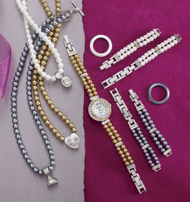 Necklace And Watch Set Faux Pearl