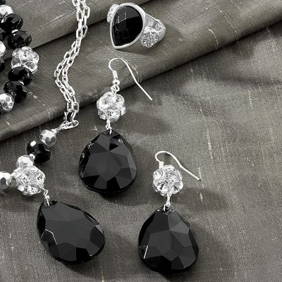 Earrings Faceted Teardrop