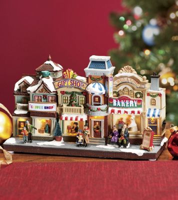 Lighted Village Street Scene
