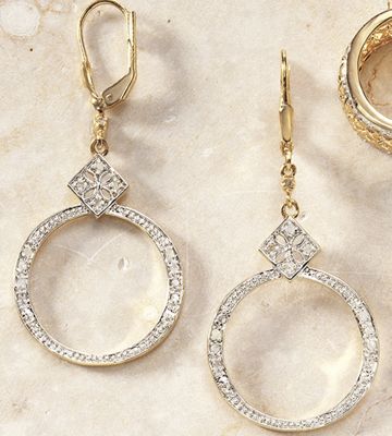 Diamond Lever Back Earrings