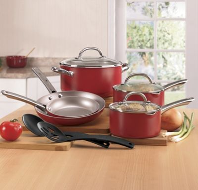 10 pc Premium Nonstick Aluminum Cookware By Farberware