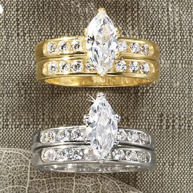 Marquise round Channel Bridal Set