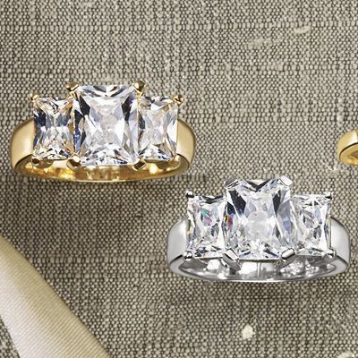 3 stone Rectangle Ring