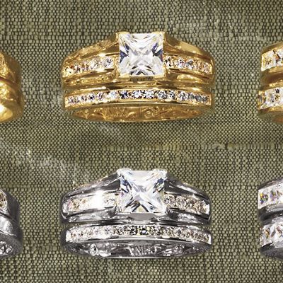 Square round Channel Bridal Set