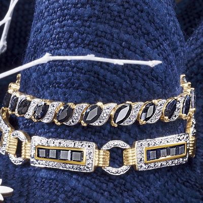 Sapphire Marquise Bracelet With Diamond Accents