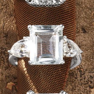 Square double pear Ring