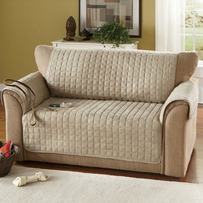 Box quilted Faux Suede Protector