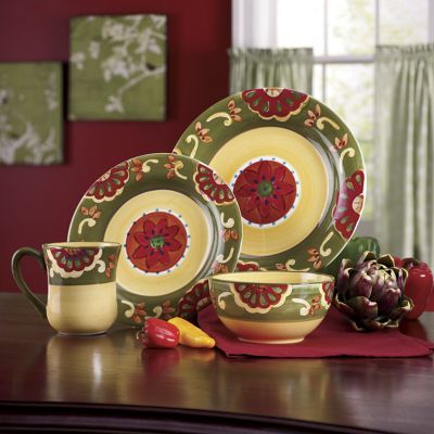 16 pc Hand painted Grand Baja Dinnerware Set