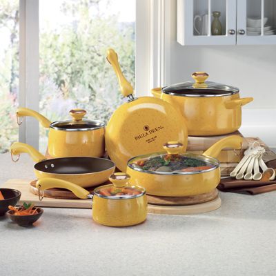 15 piece Speckled Porcelain Cookware Set By Paula Deen