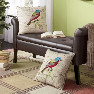 bunting bird accent pillow