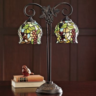stained glass grape buffet lamp