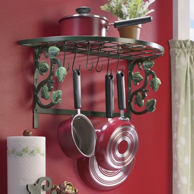 Green Leaf Wall mount Pot Rack