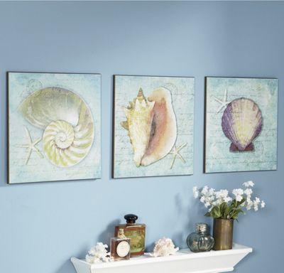 set of 3 into the sea wall prints