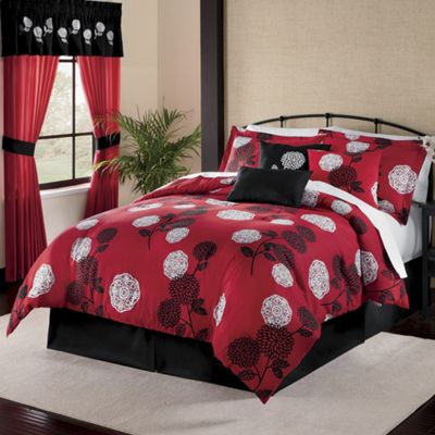 Kiku Blossom Bed Set Valance And Panel Pair
