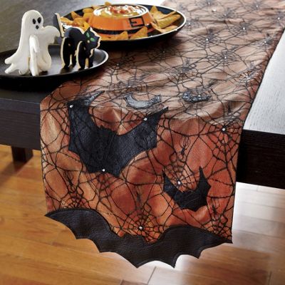 Bat and Spiderwebs Table Runner