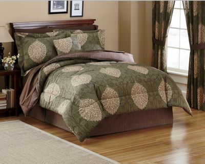 4 pc Comforter Set Pillow Valance Panel Pair