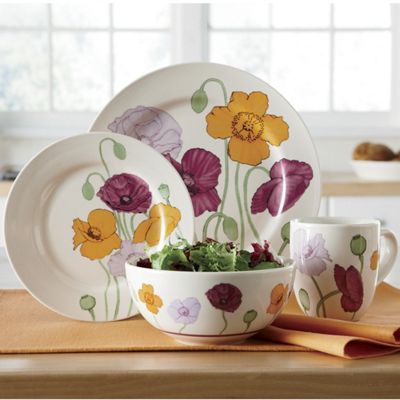 16 pc Poppy Abundance Dinnerware