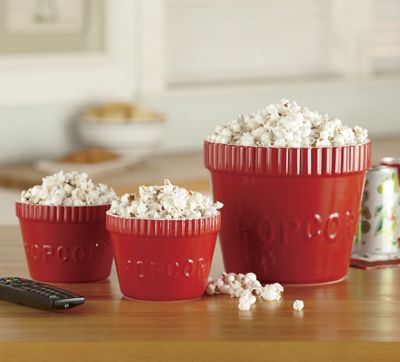 Set Of 3 Ceramic Popcorn Bowls