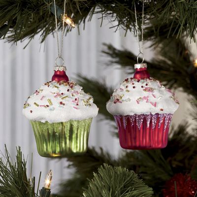 Set Of 2 Cupcake Ornaments