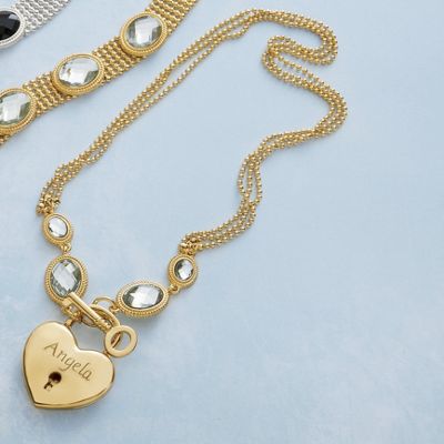 Personalized Heart lock Necklace