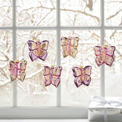 Set Of 6 Butterfly Ornaments