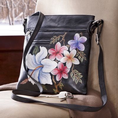 Hand painted Leather Handbag