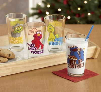 Set Of 4 Sesame Street Pint Glasses
