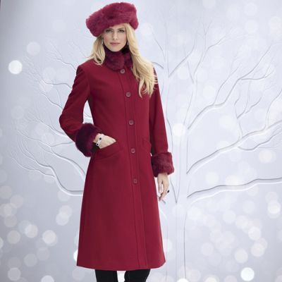 Faux Fur Trim Coat
