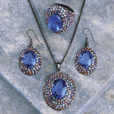 Oval Stone ombre Border Wire Earrings