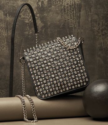 Leather Rhinestone Bag