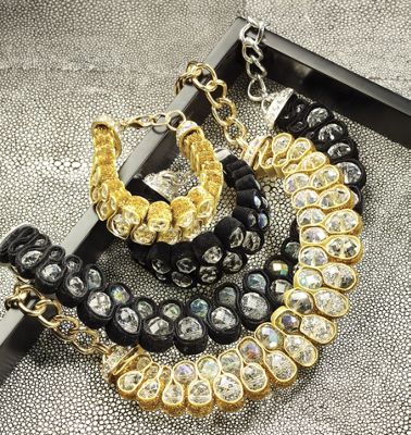 Briolette ribbon Necklace And Bracelet